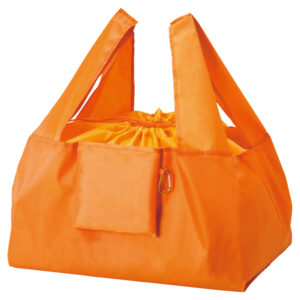 セルトナ・巾着ショッピングポータブルエコバッグ（カラビナ付き）オレンジ