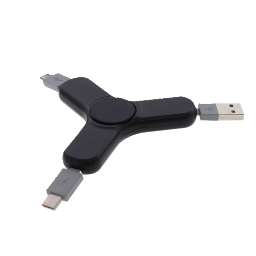 USBケーブル　スピナー　ブラック