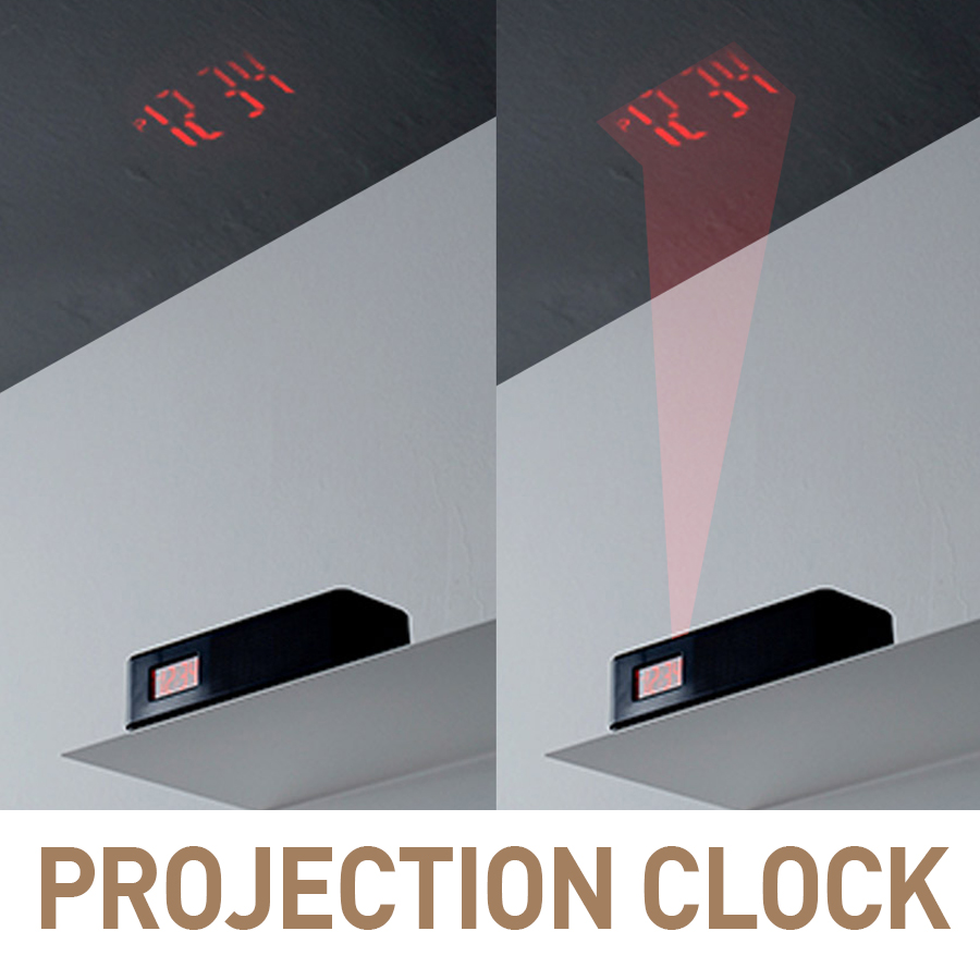 プロジェクションクロック　モバイルスピーカー　スマホスタンド　デジタル時計